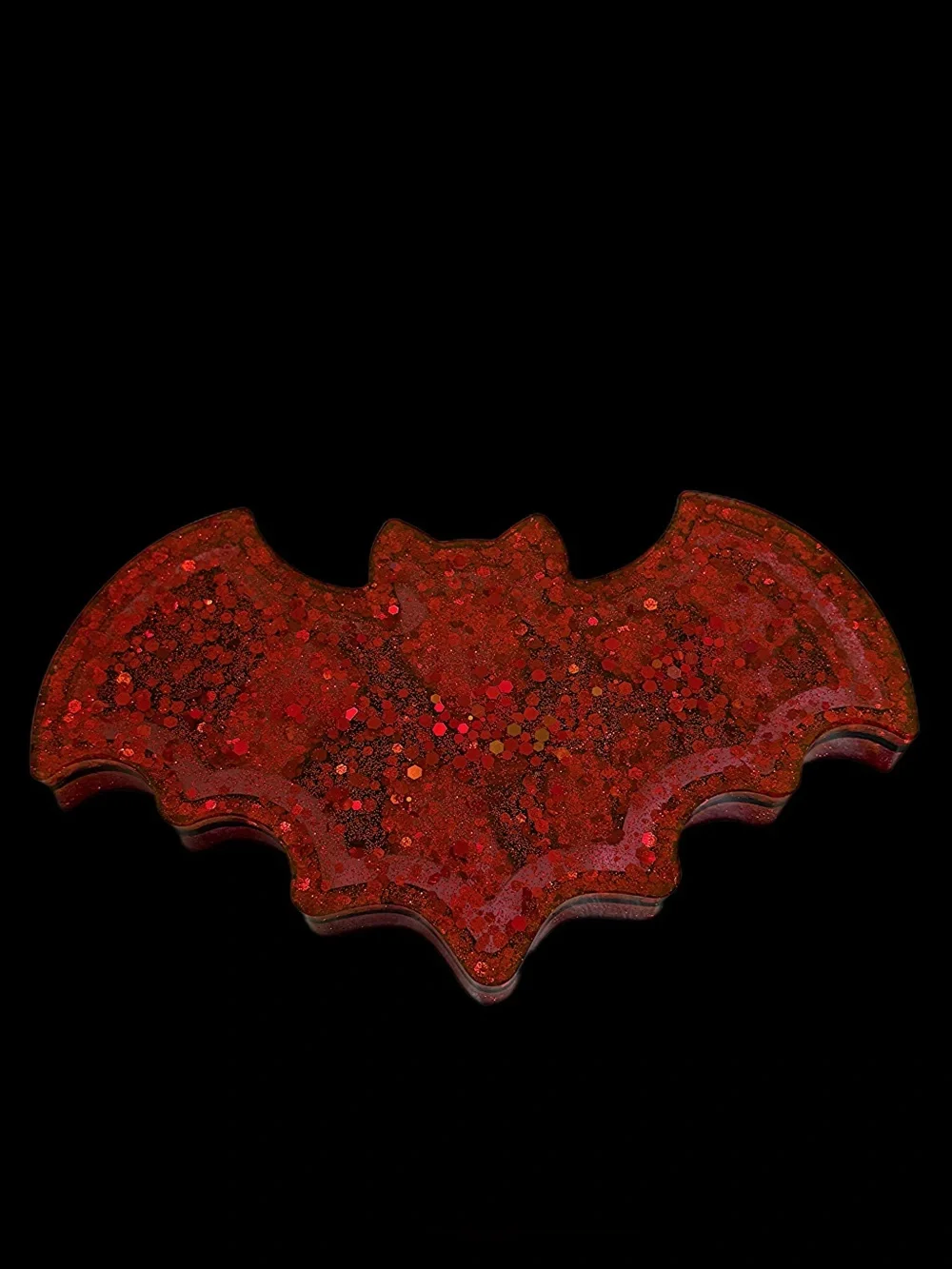 Handmade Red Glitter Bat Resin Trinket Tray